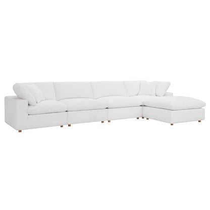 Modway Outlet Commix 5 Piece Down Filled Overstuffed Sectional Sofa Set by Modway  Living Room Furniture Pure White - EEI-3358-PUW