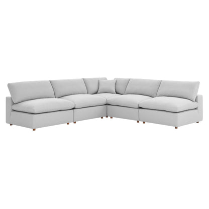 Modway Outlet Commix 5-Piece Down Filled Overstuffed Armless Sectional Sofa by Modway  Living Room Furniture Light Gray - EEI-3360-LGR