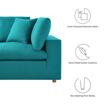 Modway Outlet Commix 5-Piece Down Filled Overstuffed Armless Sectional Sofa by Modway  Living Room Furniture Teal - EEI-3360-TEA