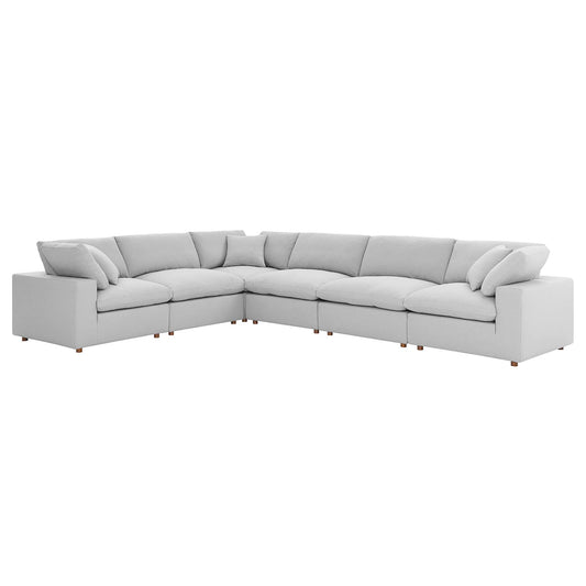 Modway Outlet Commix 6 Piece Down Filled Overstuffed Sectional Sofa Set by Modway  Living Room Furniture Light Gray - EEI-3361-LGR