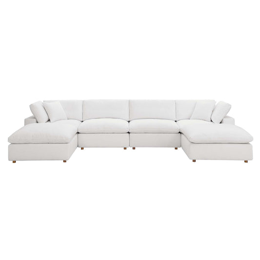 Modway Outlet Commix 6-Piece Down Filled Overstuffed Sectional Sofa by Modway  Living Room Furniture Pure White - EEI-3362-PUW