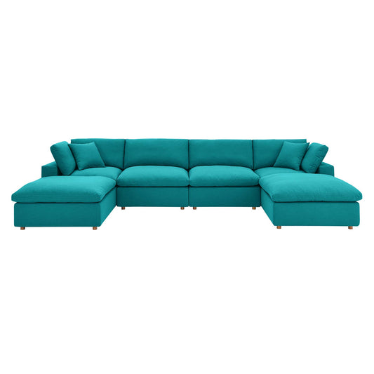 Modway Outlet Commix 6-Piece Down Filled Overstuffed Sectional Sofa by Modway  Living Room Furniture Teal - EEI-3362-TEA