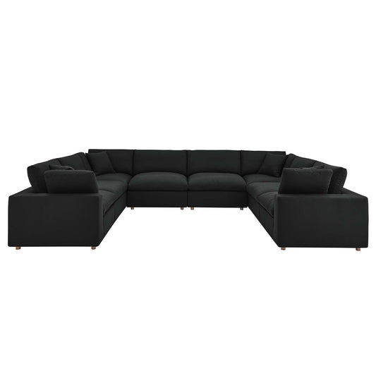 Modway Outlet Commix 8-Piece Down Filled Overstuffed Sectional Sofa by Modway  Living Room Furniture Black - EEI-3363-BLK