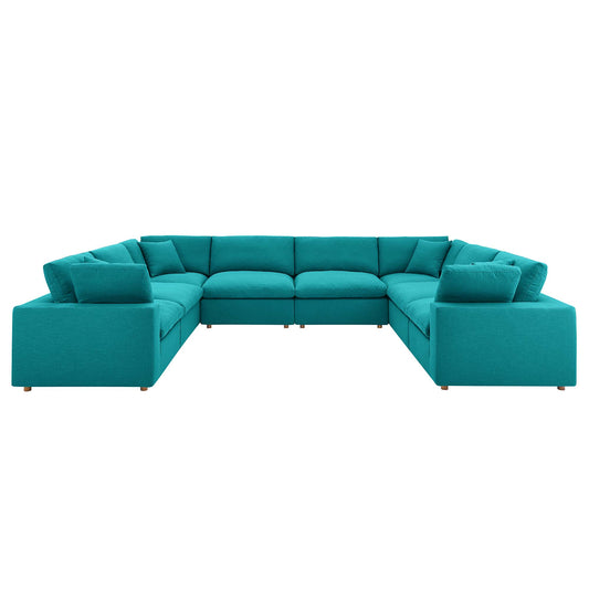 Modway Outlet Commix 8-Piece Down Filled Overstuffed Sectional Sofa by Modway  Living Room Furniture Teal - EEI-3363-TEA
