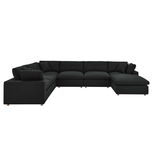 Modway Outlet Commix 7-Piece Down Filled Overstuffed Sectional Sofa by Modway  Living Room Furniture Black - EEI-3364-BLK