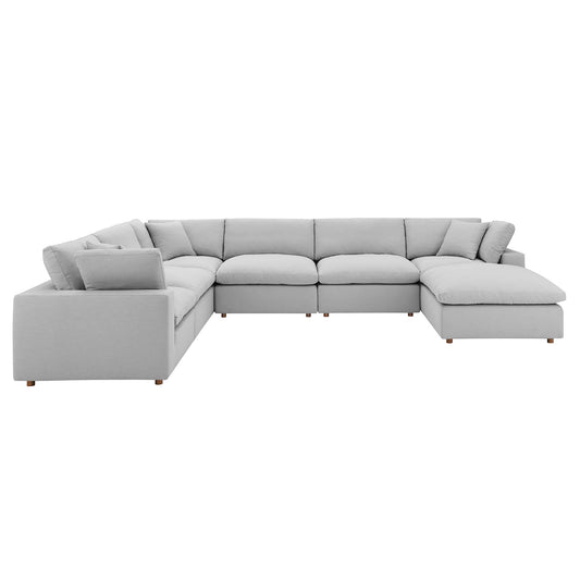 Modway Outlet Commix 7-Piece Down Filled Overstuffed Sectional Sofa by Modway  Living Room Furniture Light Gray - EEI-3364-LGR