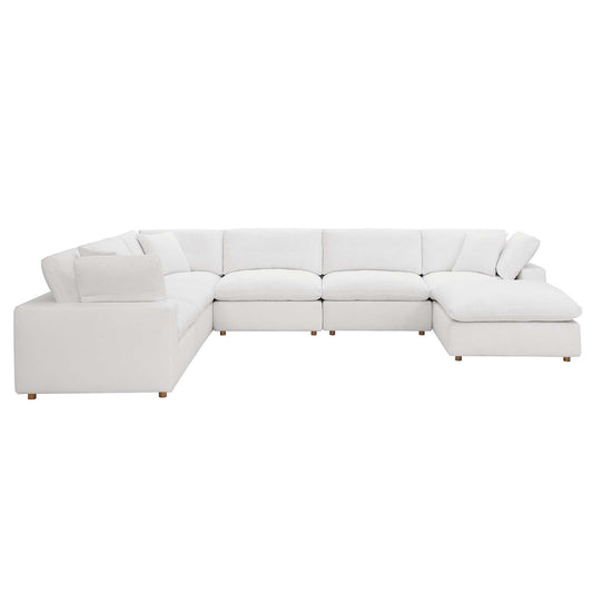 Modway Outlet Commix 7-Piece Down Filled Overstuffed Sectional Sofa by Modway  Living Room Furniture Pure White - EEI-3364-PUW
