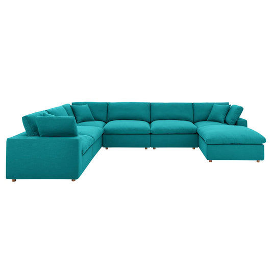Modway Outlet Commix 7-Piece Down Filled Overstuffed Sectional Sofa by Modway  Living Room Furniture Teal - EEI-3364-TEA