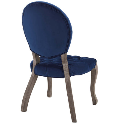 Modway Outlet Exhibit French Vintage Dining Performance Velvet Side Chair by Modway  Bar and Dining Furniture Navy - EEI-3365-NAV