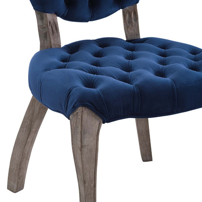 Modway Outlet Exhibit French Vintage Dining Performance Velvet Side Chair by Modway  Bar and Dining Furniture Navy - EEI-3365-NAV