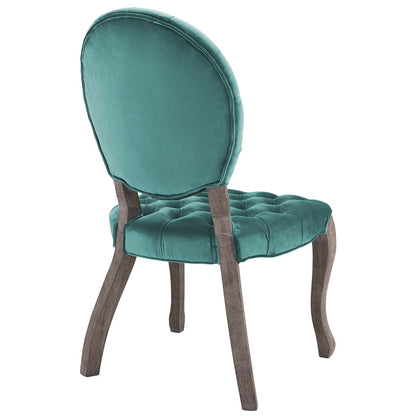 Modway Outlet Exhibit French Vintage Dining Performance Velvet Side Chair by Modway  Bar and Dining Furniture Teal - EEI-3365-TEA