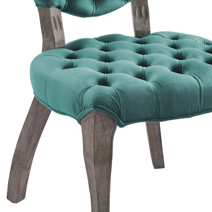 Modway Outlet Exhibit French Vintage Dining Performance Velvet Side Chair by Modway  Bar and Dining Furniture Teal - EEI-3365-TEA