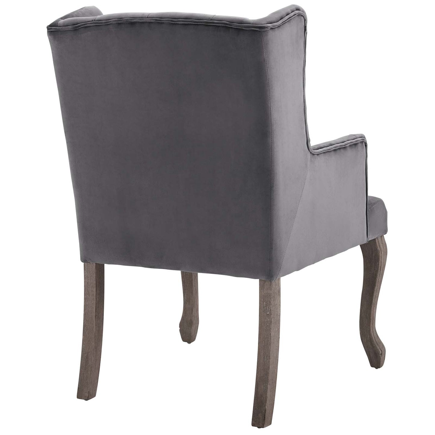 Modway Outlet Realm French Vintage Dining Performance Velvet Armchair by Modway  Bar and Dining Furniture Gray - EEI-3366-GRY