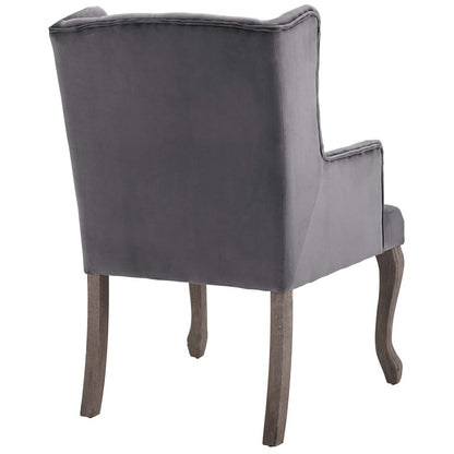 Modway Outlet Realm French Vintage Dining Performance Velvet Armchair by Modway  Bar and Dining Furniture Gray - EEI-3366-GRY