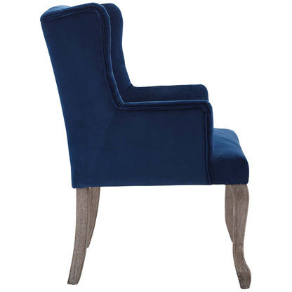 Modway Outlet Realm French Vintage Dining Performance Velvet Armchair by Modway  Bar and Dining Furniture Navy - EEI-3366-NAV