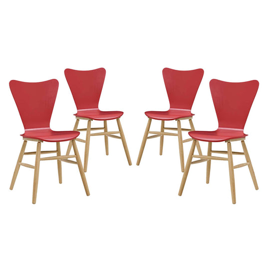 Modway Outlet Cascade Dining Chair Set of 4 by Modway  Bar and Dining Furniture Red - EEI-3380-RED