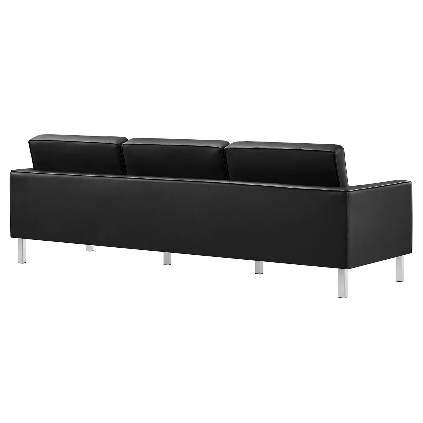 Modway - Loft Tufted Vegan Leather Sofa by Modway  Living Room Sofas and Armchairs Black - EEI-3385-SLV-BLK