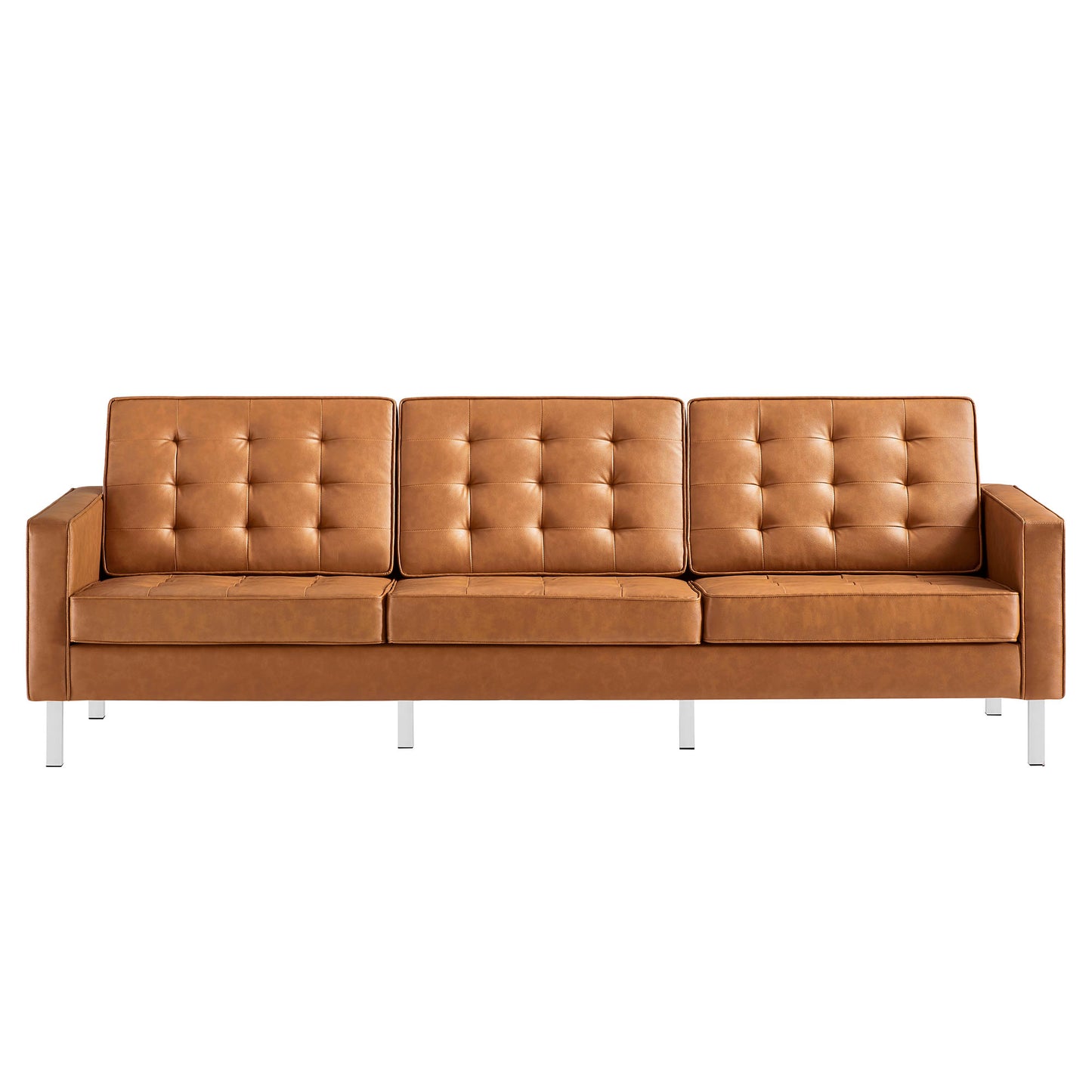 Modway - Loft Tufted Vegan Leather Sofa by Modway  Living Room Sofas and Armchairs Brown - EEI-3385-SLV-TAN