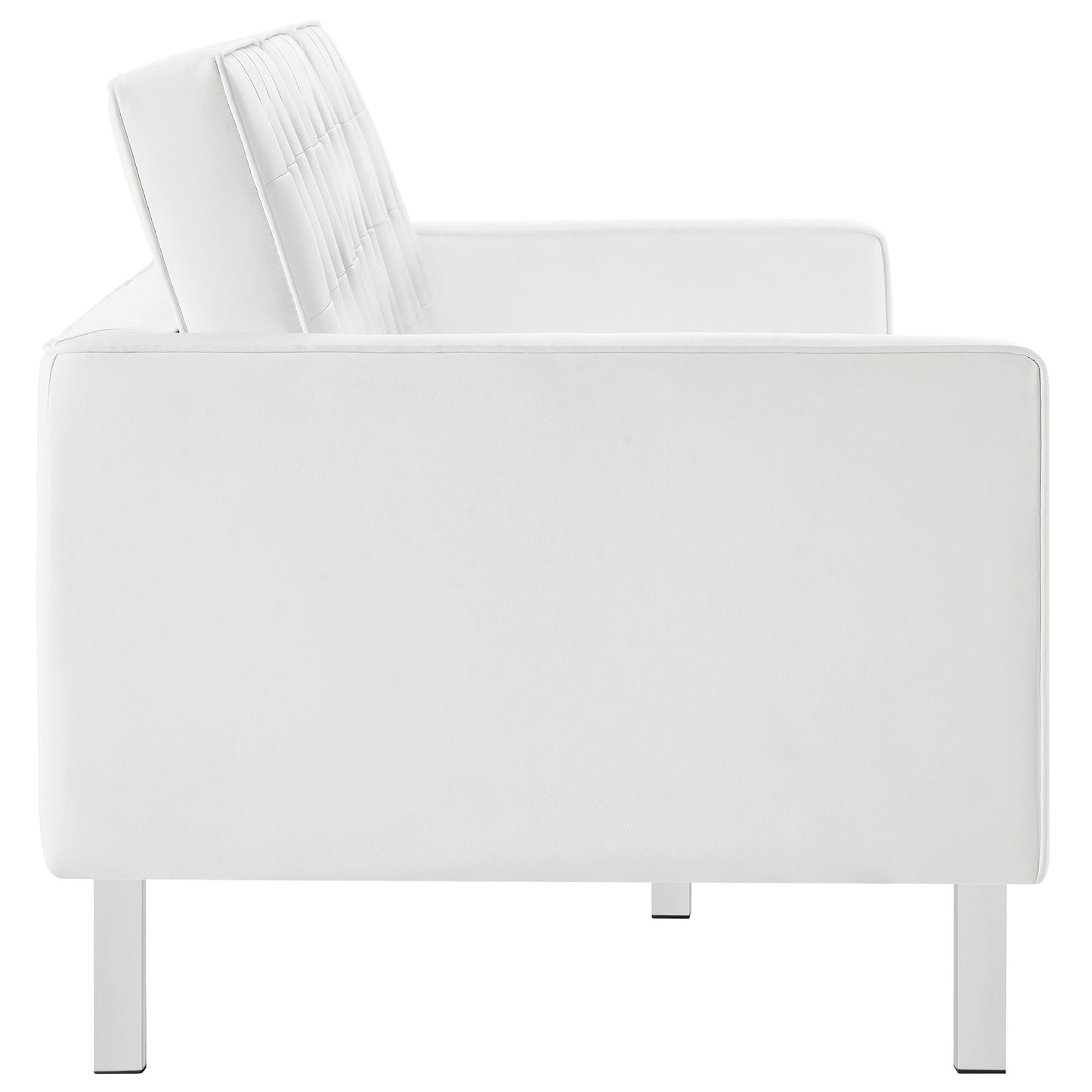 Modway - Loft Tufted Vegan Leather Sofa by Modway  Living Room Sofas and Armchairs White - EEI-3385-SLV-WHI
