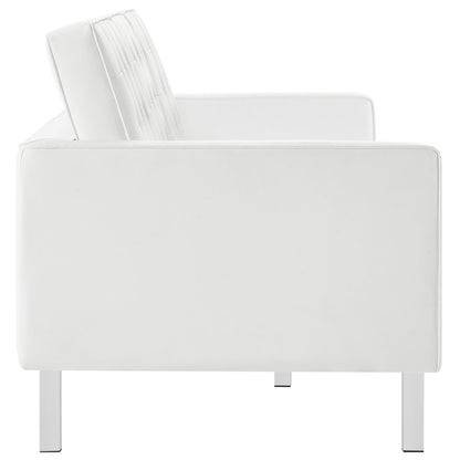 Modway - Loft Tufted Vegan Leather Sofa by Modway  Living Room Sofas and Armchairs White - EEI-3385-SLV-WHI