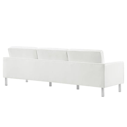 Modway - Loft Tufted Vegan Leather Sofa by Modway  Living Room Sofas and Armchairs White - EEI-3385-SLV-WHI