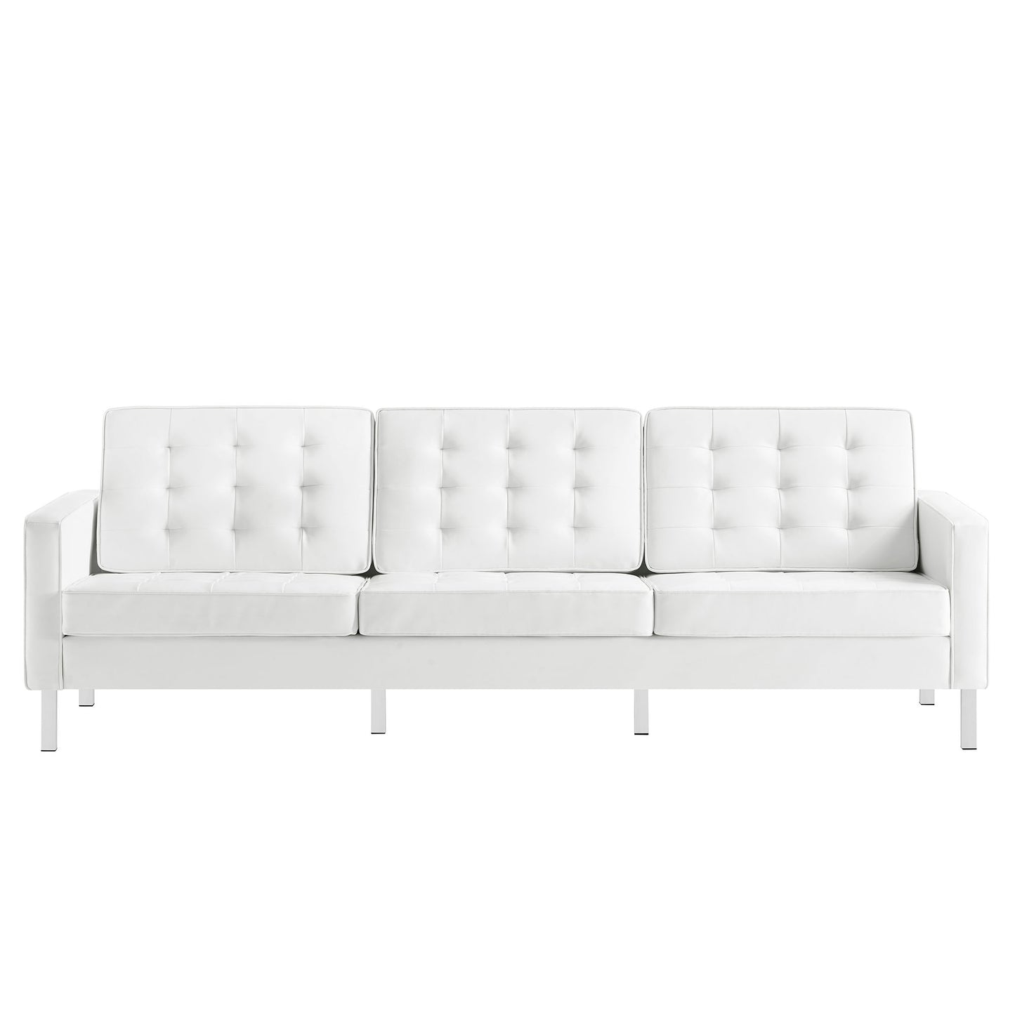 Modway - Loft Tufted Vegan Leather Sofa by Modway  Living Room Sofas and Armchairs White - EEI-3385-SLV-WHI