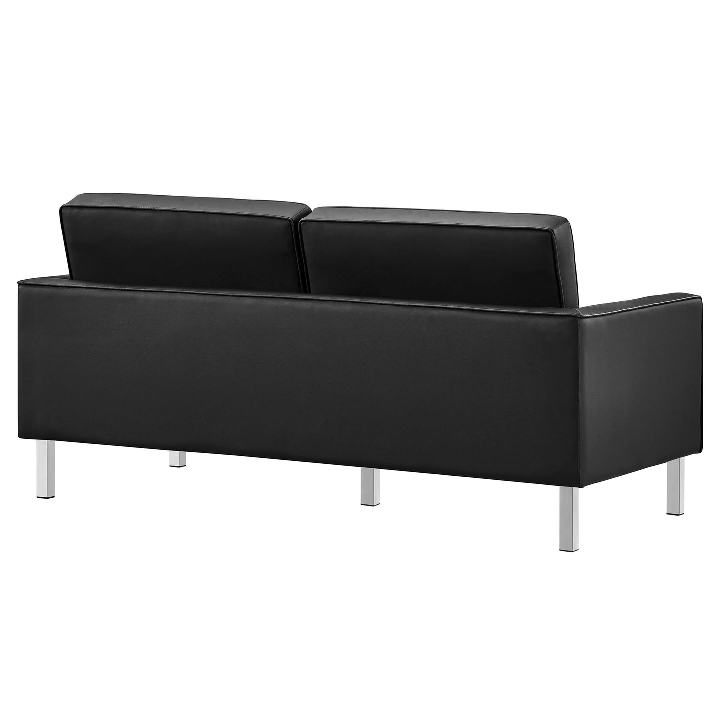 Modway - Loft 2-Piece Tufted Vegan Leather Furniture Set by Modway  Living Room Sofas and Armchairs Black - EEI-4106-SLV-BLK-SET