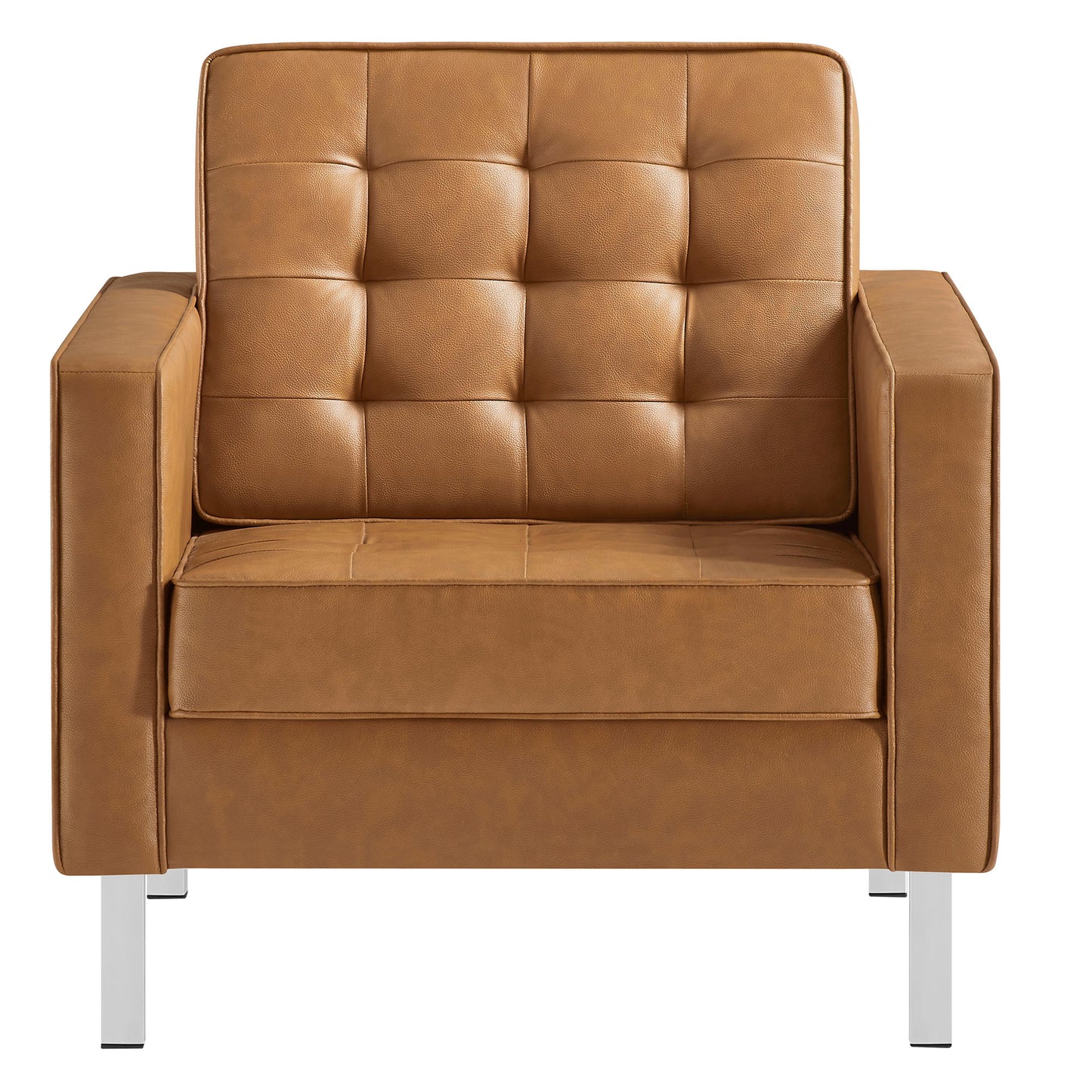 Modway - Loft Tufted Vegan Leather Armchair by Modway  Living Room Sofas and Armchairs Brown - EEI-3391-SLV-TAN