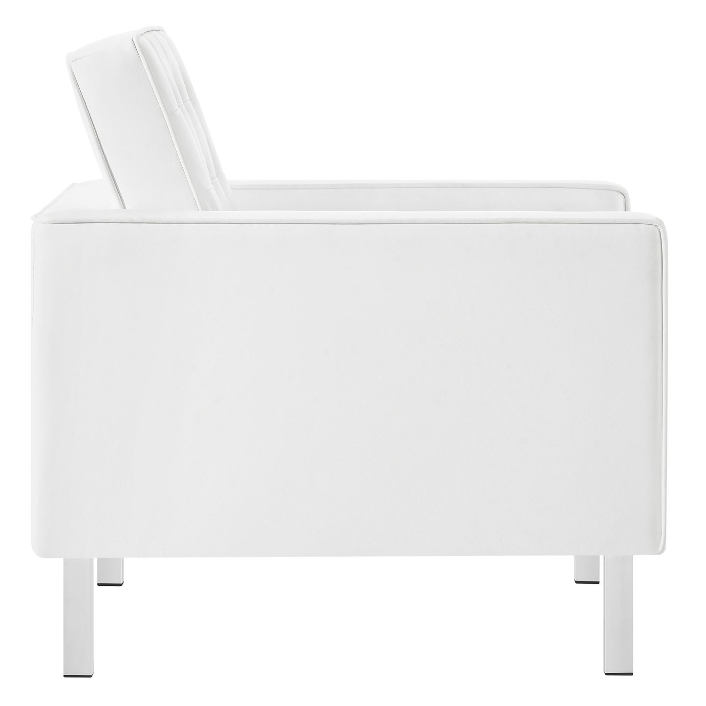 Modway - Loft Tufted Vegan Leather Armchair by Modway  Living Room Sofas and Armchairs White - EEI-3391-SLV-WHI