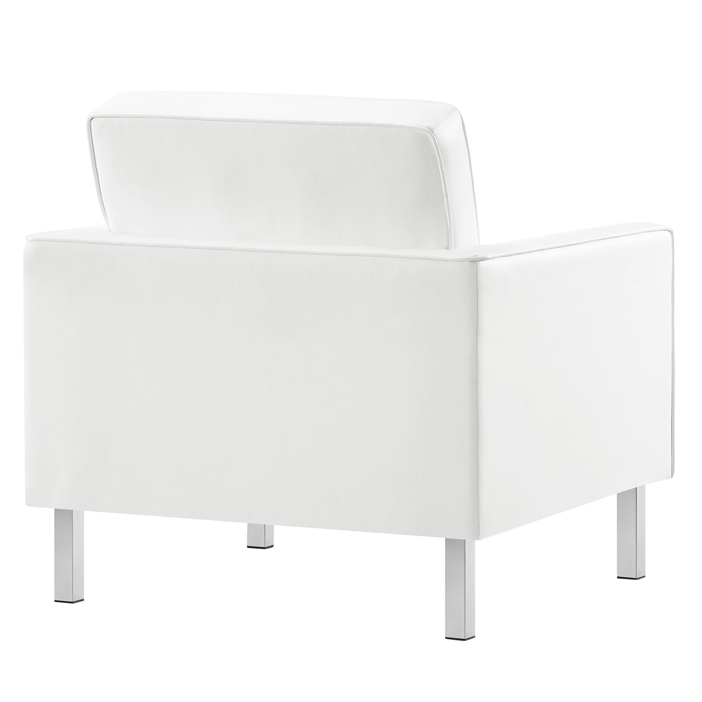 Modway - Loft Tufted Vegan Leather Armchair and Ottoman Set by Modway  Living Room Sofas and Armchairs White - EEI-6409-SLV-WHI-SET
