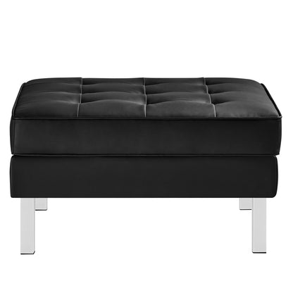 Modway - Loft Tufted Vegan Leather Ottoman by Modway  Living Room Sofas and Armchairs Black - EEI-3394-SLV-BLK