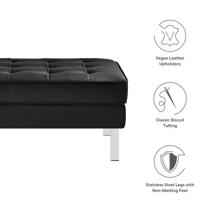 Modway - Loft Tufted Vegan Leather Ottoman by Modway  Living Room Sofas and Armchairs Black - EEI-3394-SLV-BLK