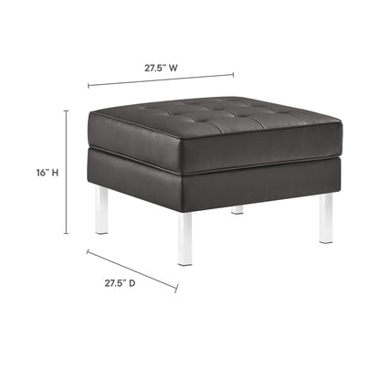 Modway - Loft Tufted Vegan Leather Ottoman by Modway  Living Room Sofas and Armchairs Gray - EEI-3394-SLV-GRY