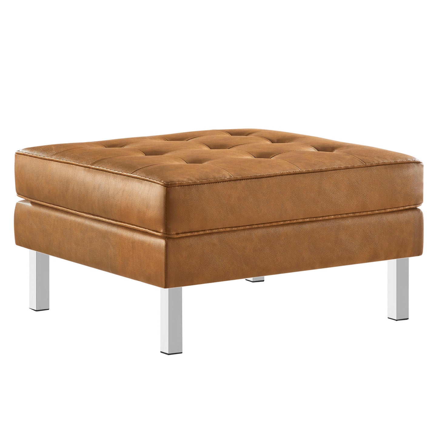 Modway - Loft Tufted Vegan Leather Ottoman by Modway  Living Room Sofas and Armchairs Brown - EEI-3394-SLV-TAN
