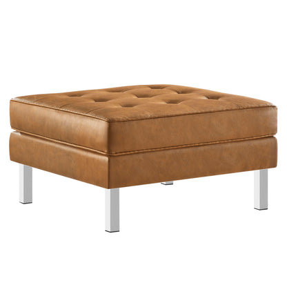 Modway - Loft Tufted Vegan Leather Ottoman by Modway  Living Room Sofas and Armchairs Brown - EEI-3394-SLV-TAN