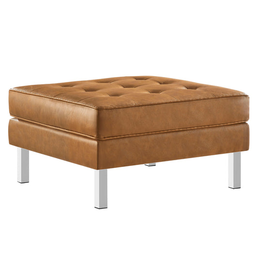 Modway - Loft Tufted Vegan Leather Ottoman by Modway  Living Room Sofas and Armchairs Brown - EEI-3394-SLV-TAN