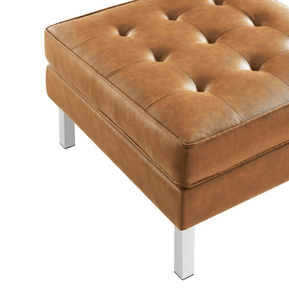 Modway - Loft Tufted Vegan Leather Ottoman by Modway  Living Room Sofas and Armchairs Brown - EEI-3394-SLV-TAN