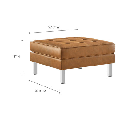 Modway - Loft Tufted Vegan Leather Ottoman by Modway  Living Room Sofas and Armchairs Brown - EEI-3394-SLV-TAN