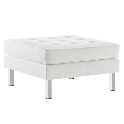 Modway - Loft Tufted Vegan Leather Ottoman by Modway  Living Room Sofas and Armchairs White - EEI-3394-SLV-WHI