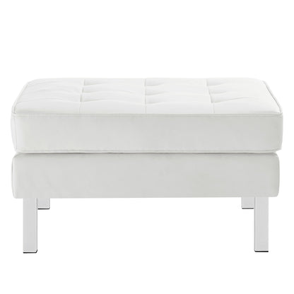Modway - Loft Tufted Vegan Leather Ottoman by Modway  Living Room Sofas and Armchairs White - EEI-3394-SLV-WHI