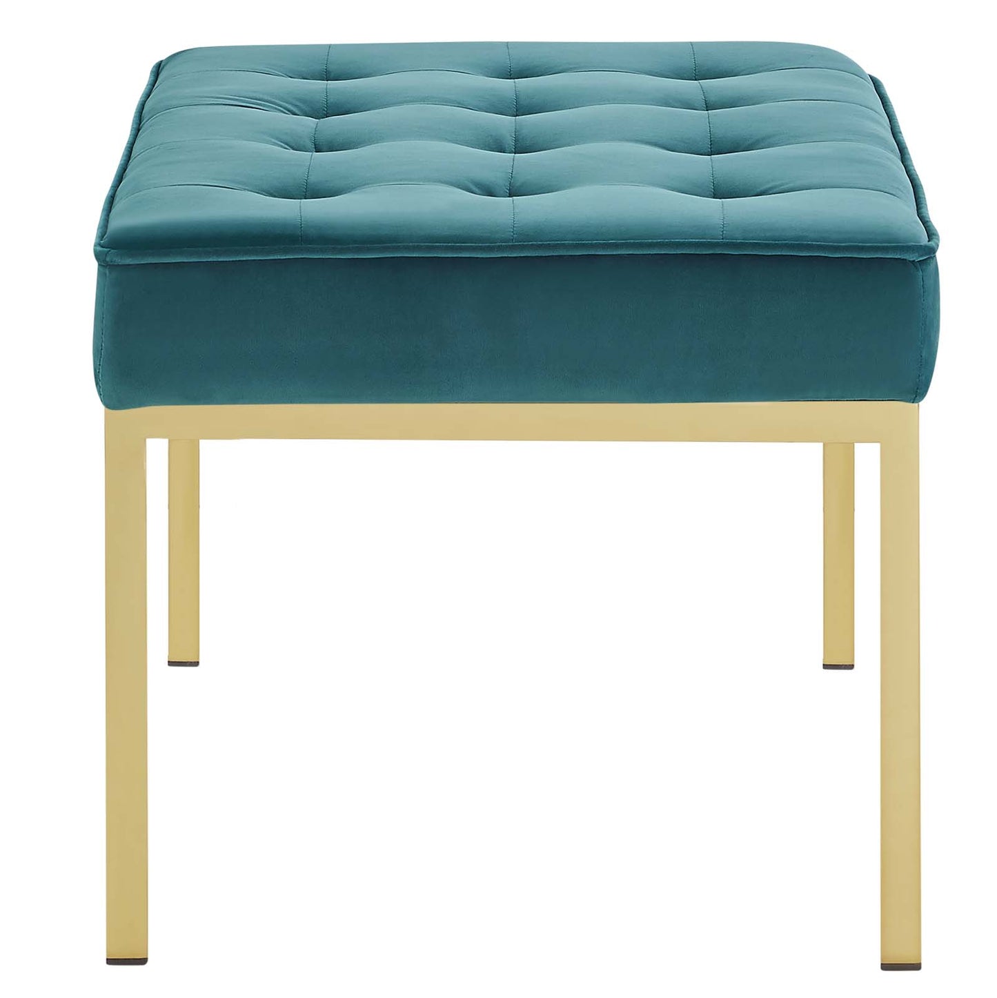 Modway Outlet Loft Gold Stainless Steel Leg Medium Performance Velvet Bench by Modway  Living Room Furniture Gold Teal - EEI-3402-GLD-TEA