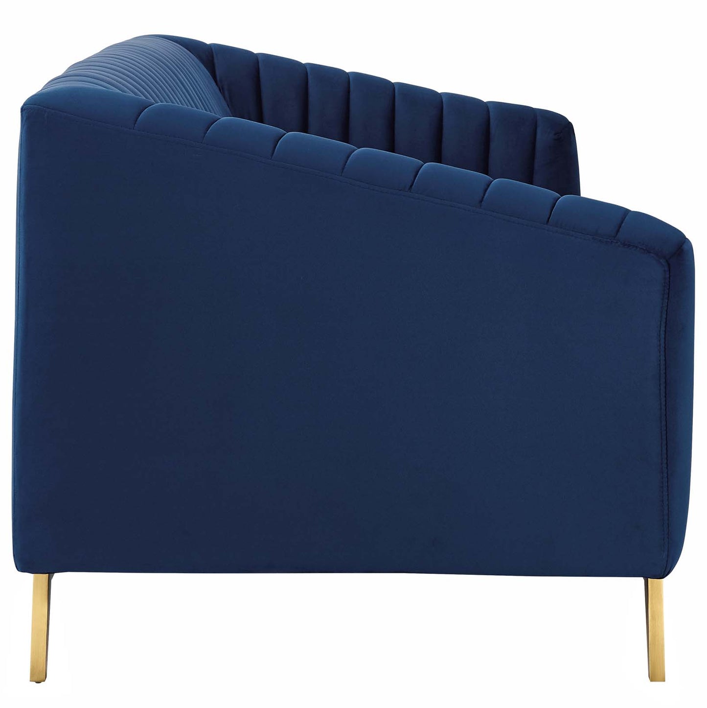 Modway Outlet Valiant Vertical Channel Tufted Performance Velvet Sofa by Modway  Living Room Furniture Navy - EEI-3403-NAV