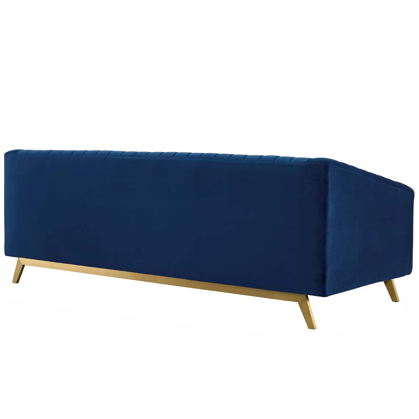 Modway Outlet Valiant Vertical Channel Tufted Performance Velvet Sofa by Modway  Living Room Furniture Navy - EEI-3403-NAV