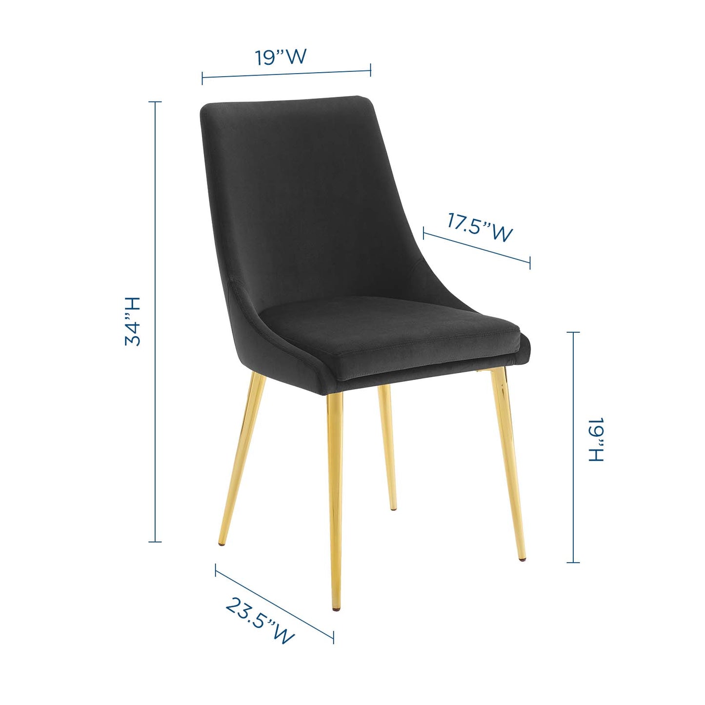 Modway Outlet Viscount Modern Accent Performance Velvet Dining Chair by Modway  Bar and Dining Furniture Black - EEI-3416-BLK