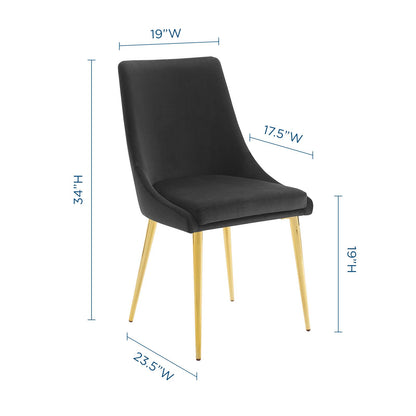 Modway Outlet Viscount Modern Accent Performance Velvet Dining Chair by Modway  Bar and Dining Furniture Black - EEI-3416-BLK