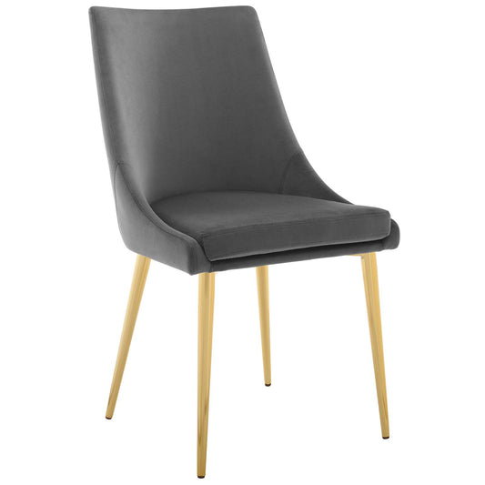 Modway Outlet Viscount Modern Accent Performance Velvet Dining Chair by Modway  Bar and Dining Furniture Gray - EEI-3416-GRY