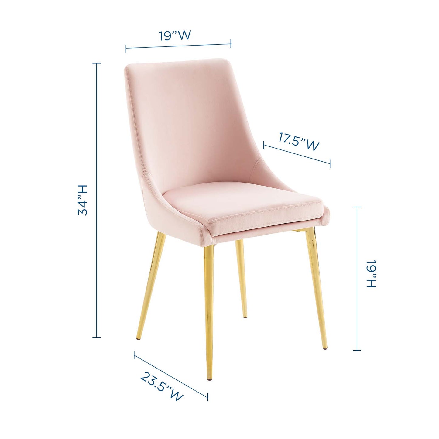 Modway Outlet Viscount Modern Accent Performance Velvet Dining Chair by Modway  Bar and Dining Furniture Pink - EEI-3416-PNK