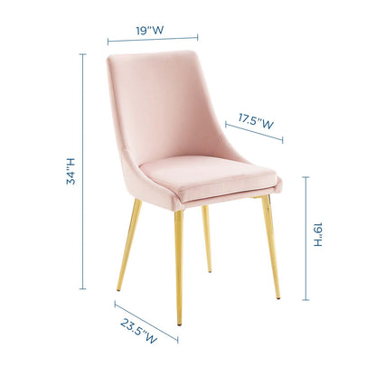 Modway Outlet Viscount Modern Accent Performance Velvet Dining Chair by Modway  Bar and Dining Furniture Pink - EEI-3416-PNK