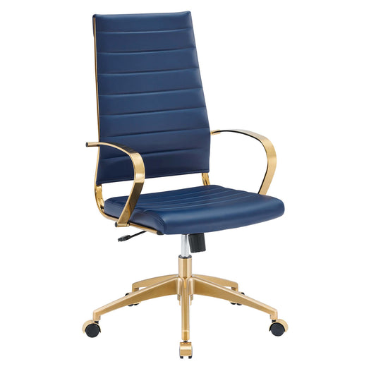Modway Outlet Jive Gold Stainless Steel Highback Office Chair by Modway  Office Furniture Furniture Gold Navy - EEI-3417-GLD-NAV