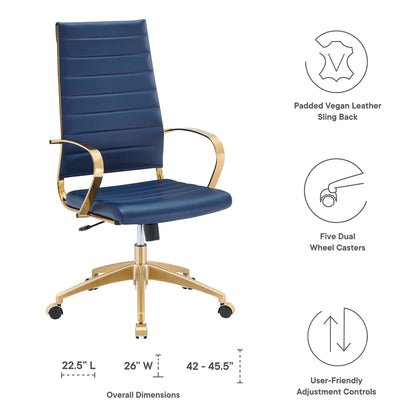 Modway Outlet Jive Gold Stainless Steel Highback Office Chair by Modway  Office Furniture Furniture Gold Navy - EEI-3417-GLD-NAV